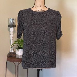Banana Republic Black and White Speckled Blouse